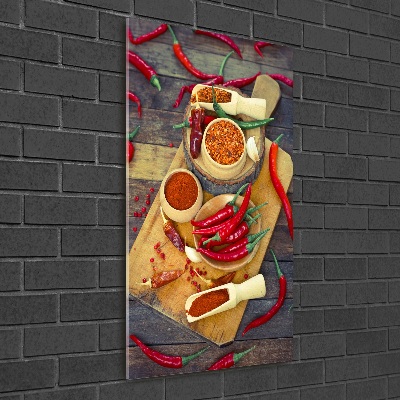 Cuadro de metacrilato moderno efecto cristal vertical chiles