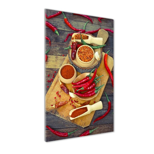 Cuadro de metacrilato moderno efecto cristal vertical chiles