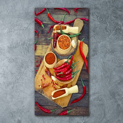 Cuadro de metacrilato moderno efecto cristal vertical chiles