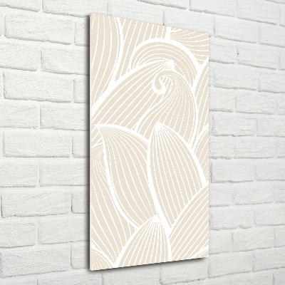 Cuadro de metacrilato moderno efecto cristal vertical pétalos de flores