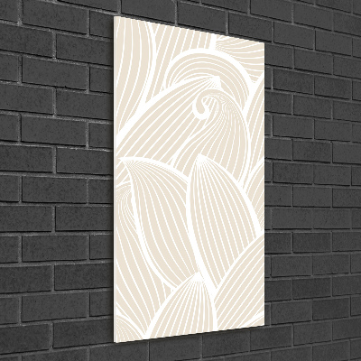 Cuadro de metacrilato moderno efecto cristal vertical pétalos de flores