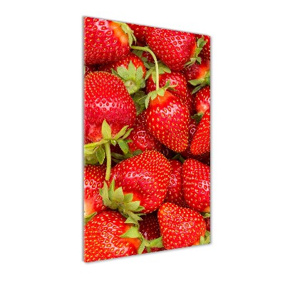 Cuadro decorativo en acrílico brillante vertical fresas