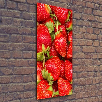 Cuadro decorativo en acrílico brillante vertical fresas