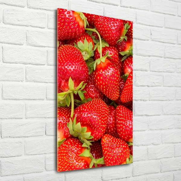 Cuadro decorativo en acrílico brillante vertical fresas