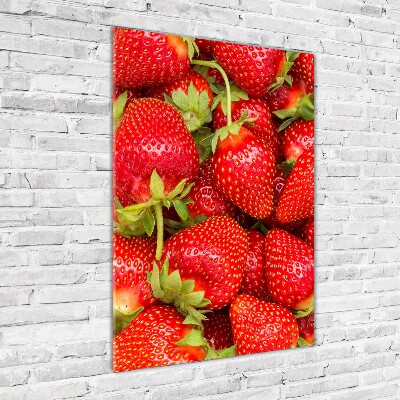 Cuadro decorativo en acrílico brillante vertical fresas