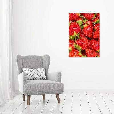 Cuadro decorativo en acrílico brillante vertical fresas