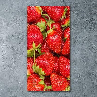 Cuadro decorativo en acrílico brillante vertical fresas