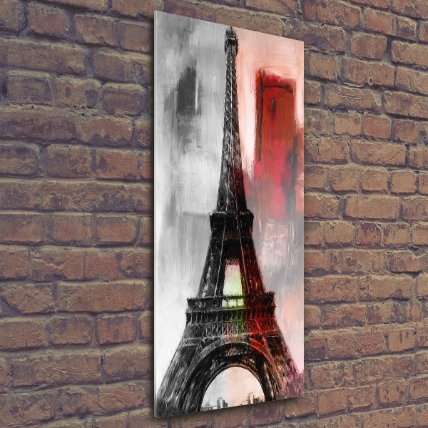 Cuadro de metacrilato moderno efecto cristal vertical Torre Eiffel de París