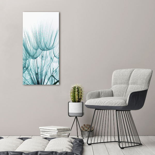 Cuadro de metacrilato moderno efecto cristal vertical semillas de diente de león