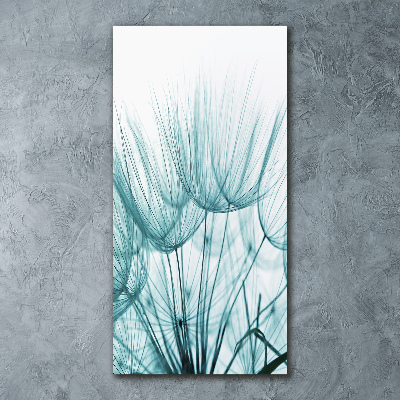 Cuadro de metacrilato moderno efecto cristal vertical semillas de diente de león