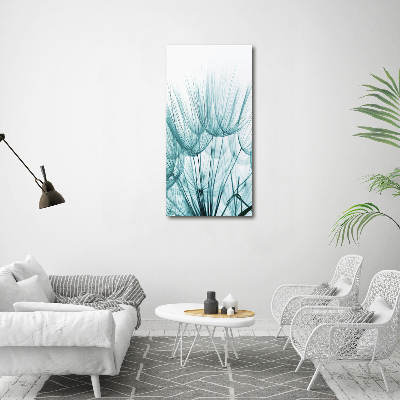 Cuadro de metacrilato moderno efecto cristal vertical semillas de diente de león