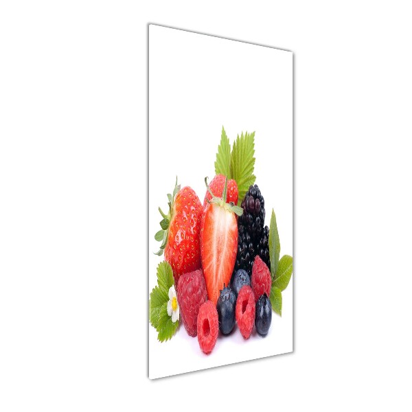 Cuadro de metacrilato moderno efecto cristal vertical Frutos del bosque