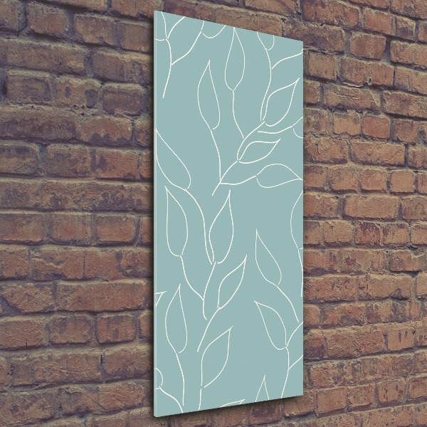 Cuadro de metacrilato moderno efecto cristal vertical Hojas