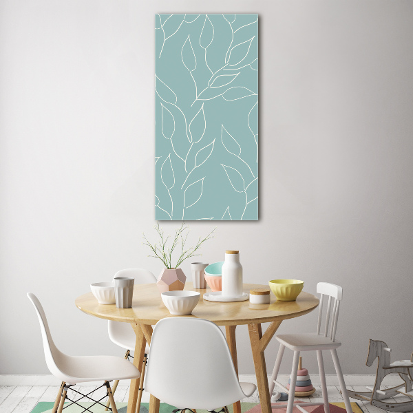 Cuadro de metacrilato moderno efecto cristal vertical Hojas