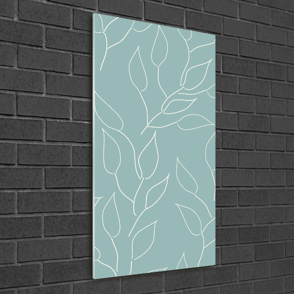 Cuadro de metacrilato moderno efecto cristal vertical Hojas