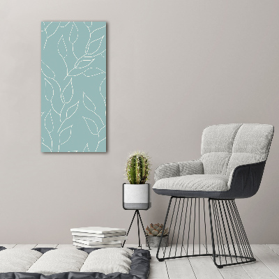 Cuadro de metacrilato moderno efecto cristal vertical Hojas