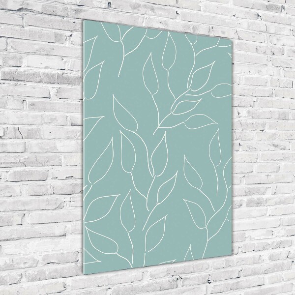 Cuadro de metacrilato moderno efecto cristal vertical Hojas