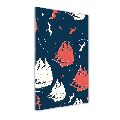 Impresión en metacrilato de alta calidad vertical Barcos aves marinas