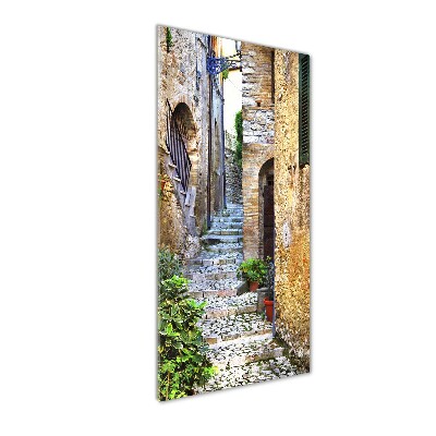 Cuadro de metacrilato moderno efecto cristal vertical calles italianas