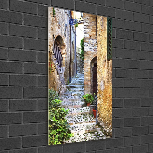 Cuadro de metacrilato moderno efecto cristal vertical calles italianas