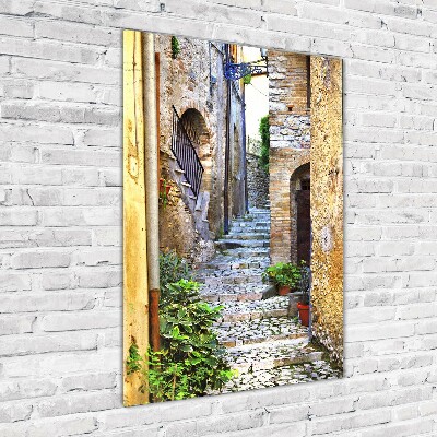 Cuadro de metacrilato moderno efecto cristal vertical calles italianas