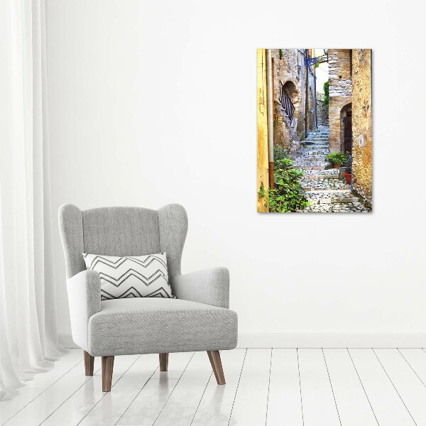 Cuadro de metacrilato moderno efecto cristal vertical calles italianas
