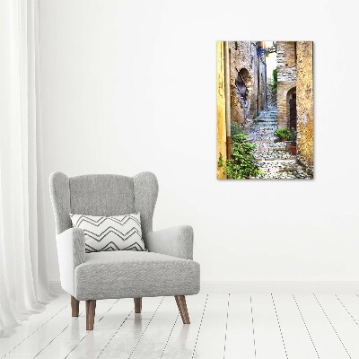 Cuadro de metacrilato moderno efecto cristal vertical calles italianas