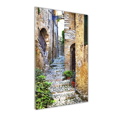 Cuadro de metacrilato moderno efecto cristal vertical calles italianas