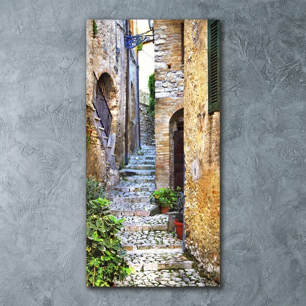 Cuadro de metacrilato moderno efecto cristal vertical calles italianas