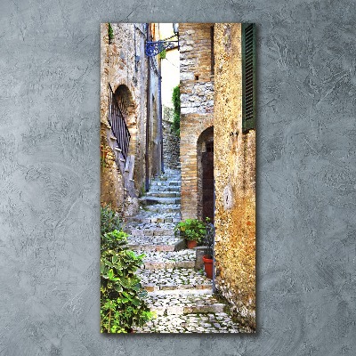 Cuadro de metacrilato moderno efecto cristal vertical calles italianas
