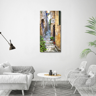 Cuadro de metacrilato moderno efecto cristal vertical calles italianas