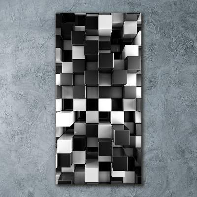 Cuadro decorativo en acrílico brillante vertical Abstracción cúbica