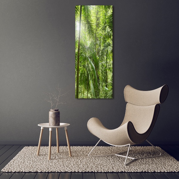 Cuadro de metacrilato moderno efecto cristal vertical Selva tropical