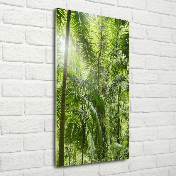 Cuadro de metacrilato moderno efecto cristal vertical Selva tropical