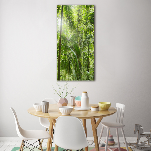 Cuadro de metacrilato moderno efecto cristal vertical Selva tropical