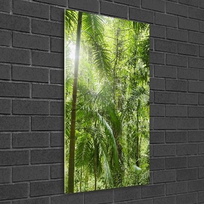 Cuadro de metacrilato moderno efecto cristal vertical Selva tropical