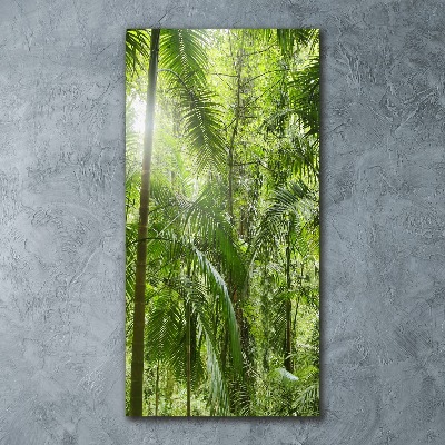 Cuadro de metacrilato moderno efecto cristal vertical Selva tropical