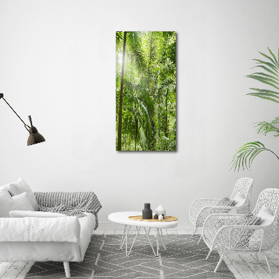 Cuadro de metacrilato moderno efecto cristal vertical Selva tropical