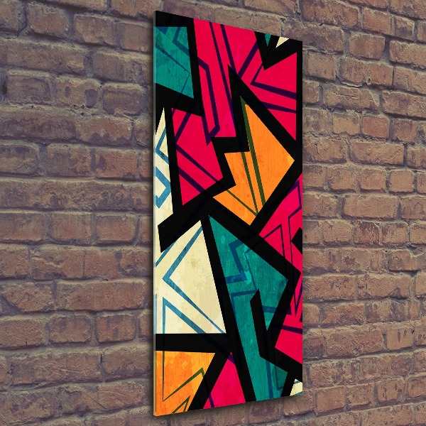 Cuadro de metacrilato moderno efecto cristal vertical Fondo geométrico