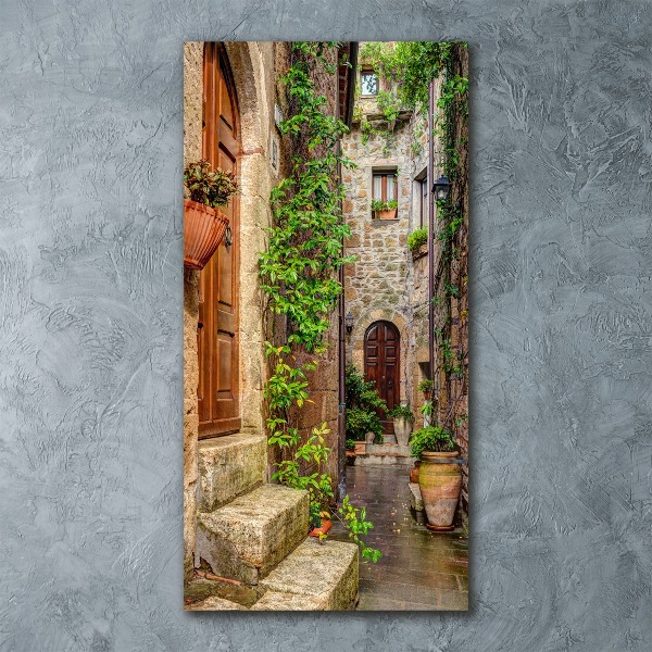 Cuadro decorativo en acrílico brillante vertical calles italianas