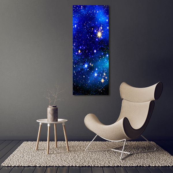 Cuadro decorativo en acrílico brillante vertical Cielo estrellado