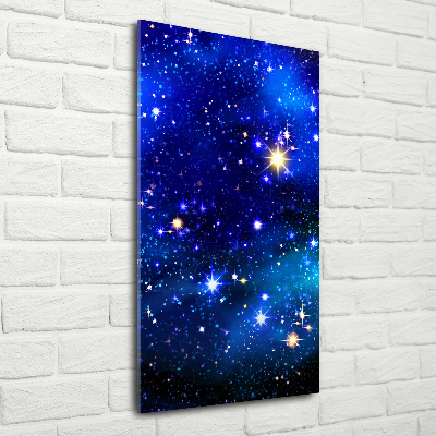 Cuadro decorativo en acrílico brillante vertical Cielo estrellado
