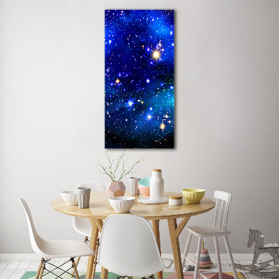 Cuadro decorativo en acrílico brillante vertical Cielo estrellado