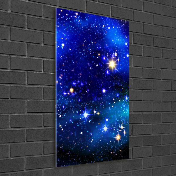 Cuadro decorativo en acrílico brillante vertical Cielo estrellado