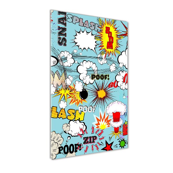 Cuadro decorativo en acrílico brillante vertical Historietas