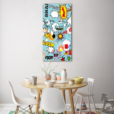 Cuadro decorativo en acrílico brillante vertical Historietas