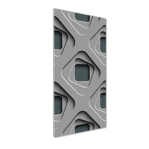 Cuadro de metacrilato moderno efecto cristal vertical Abstracción 3D