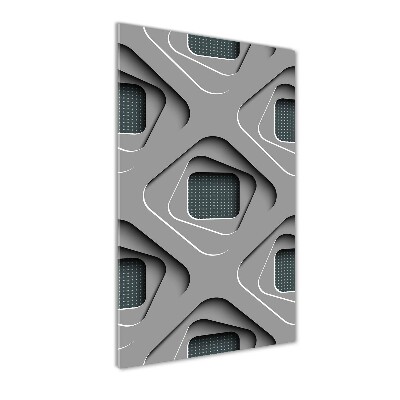 Cuadro de metacrilato moderno efecto cristal vertical Abstracción 3D