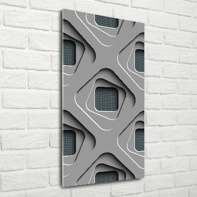 Cuadro de metacrilato moderno efecto cristal vertical Abstracción 3D