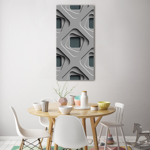 Cuadro de metacrilato moderno efecto cristal vertical Abstracción 3D